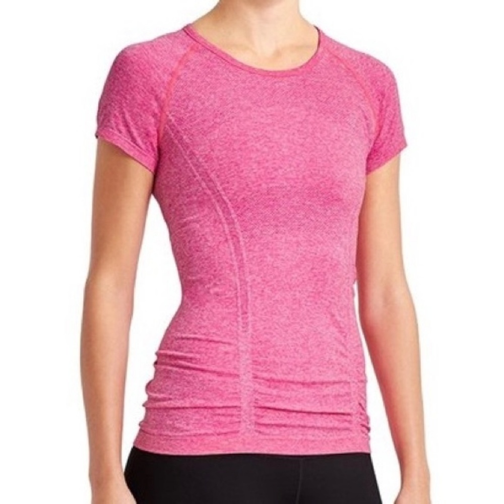 Athleta Heathered Pink Fastest Track Short Sleeve
